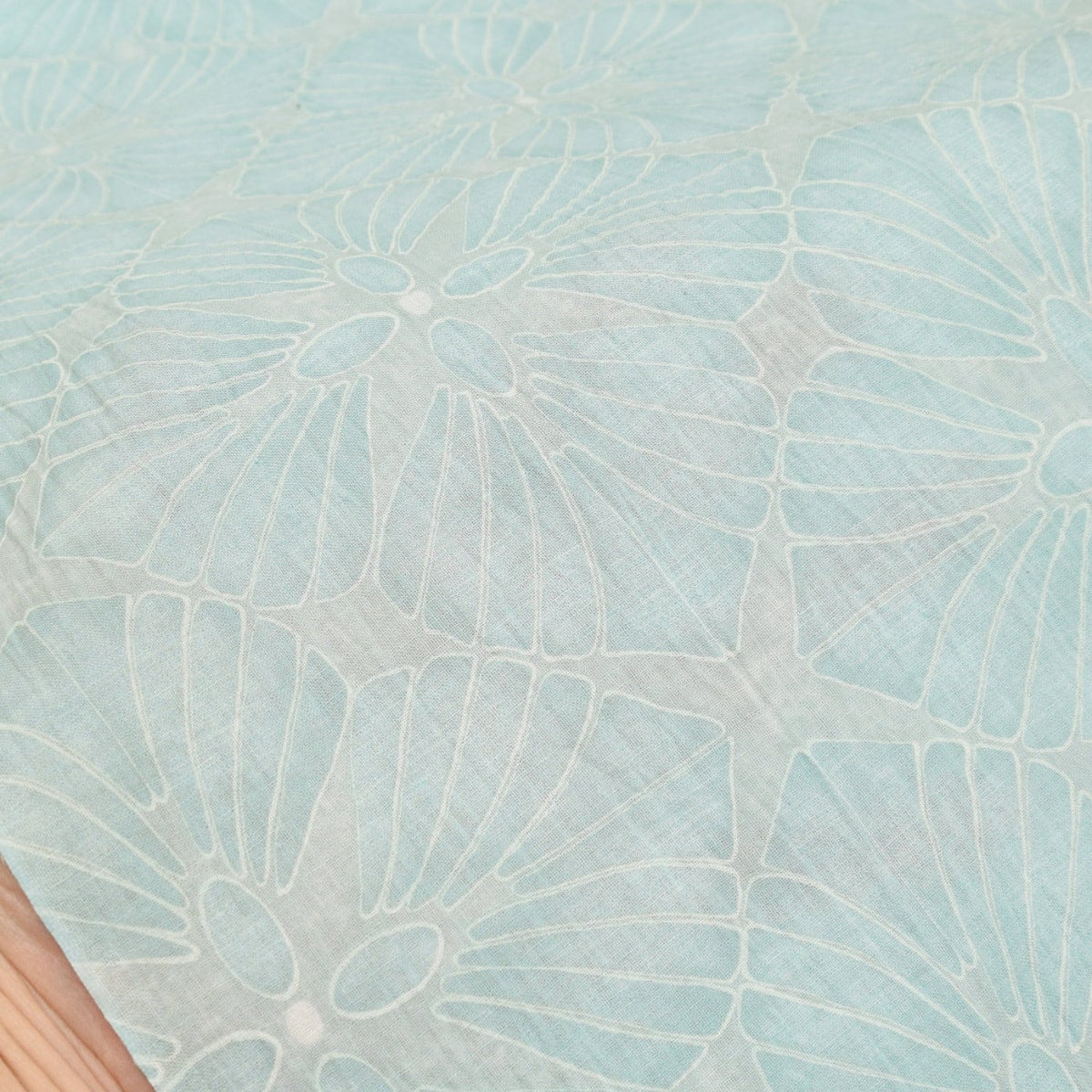 期間限定特価】近江ちぢみ 綿麻 美術サロン 菱花/水色 26年新入荷 