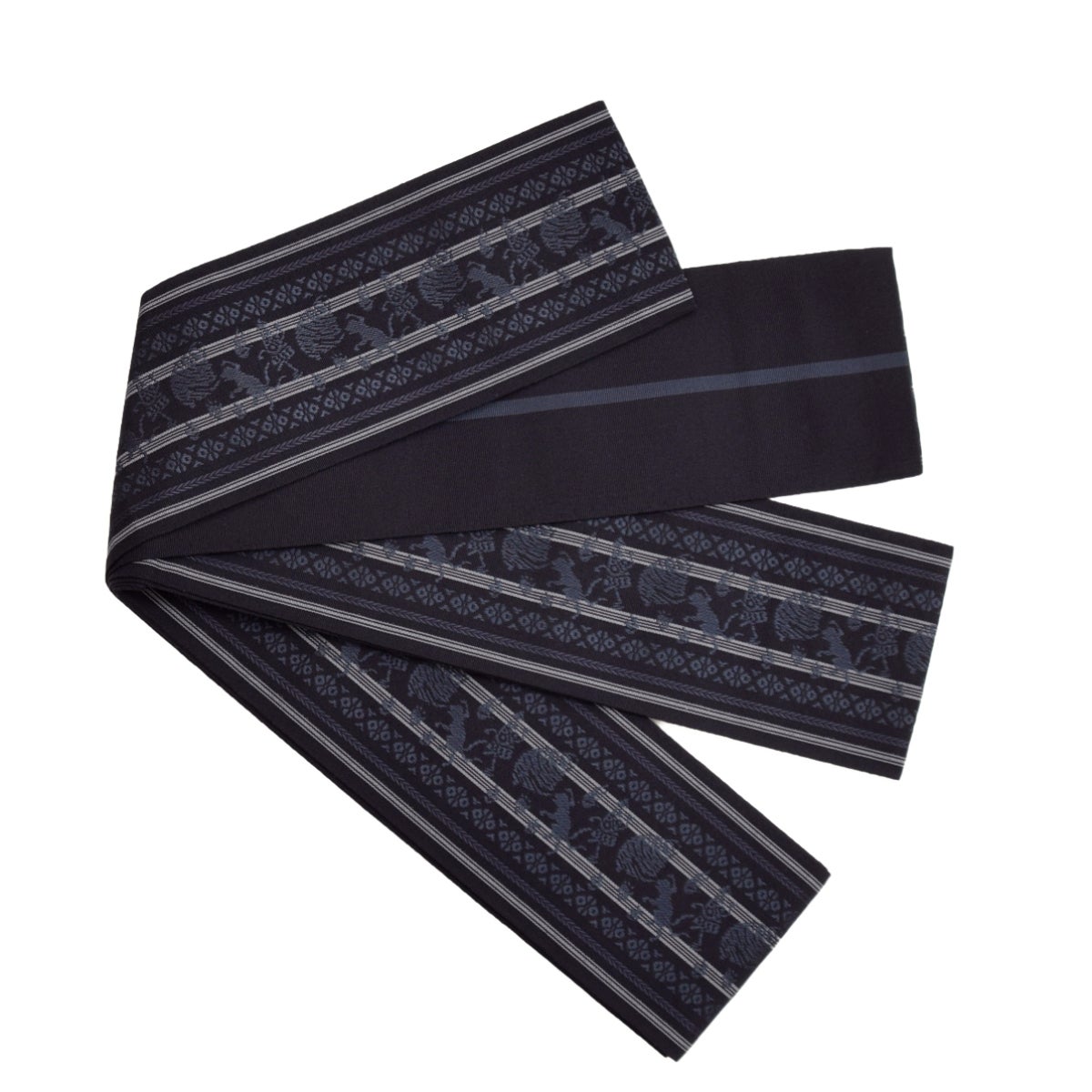 角帯 博多織×撫松庵 妖怪献上/黒 | おべべほほほ