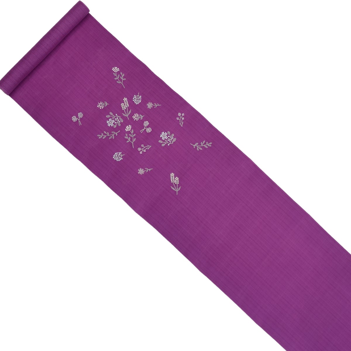 サマーセール50%off】【夏・単衣】刺繍入り 九寸名古屋帯/ワイン | お 