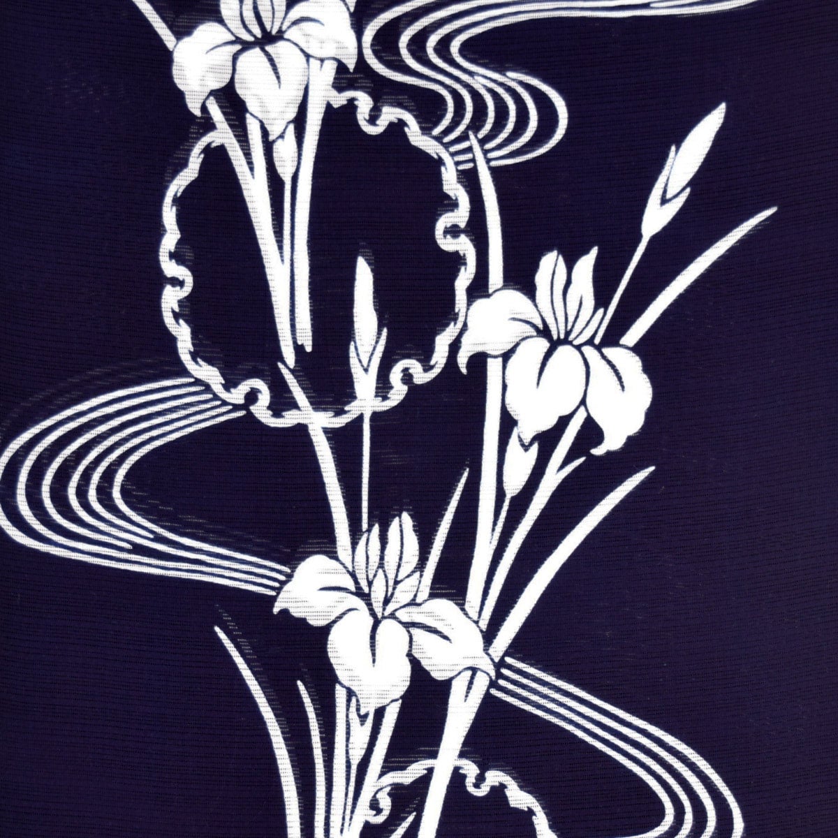 ゆりのはな 未使用品 綿絽 浴衣 竺仙風 雪輪に花柄 綿 仕立て上がり