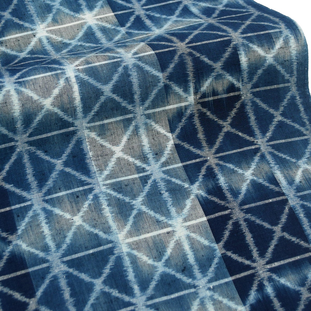 久留米絣 手織り・正藍・横絣 木綿の花 | おべべほほほ