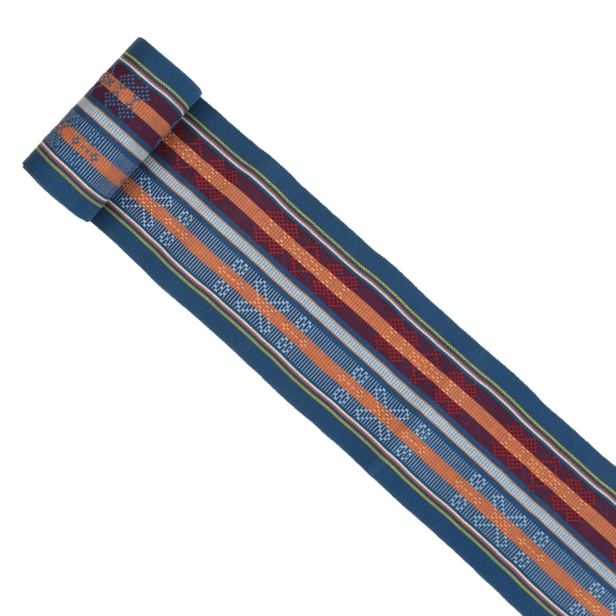 夏むき】 竺仙 紅型麻半巾帯 扇・紺/知念紅型研究所 麻半幅帯/麻半巾帯