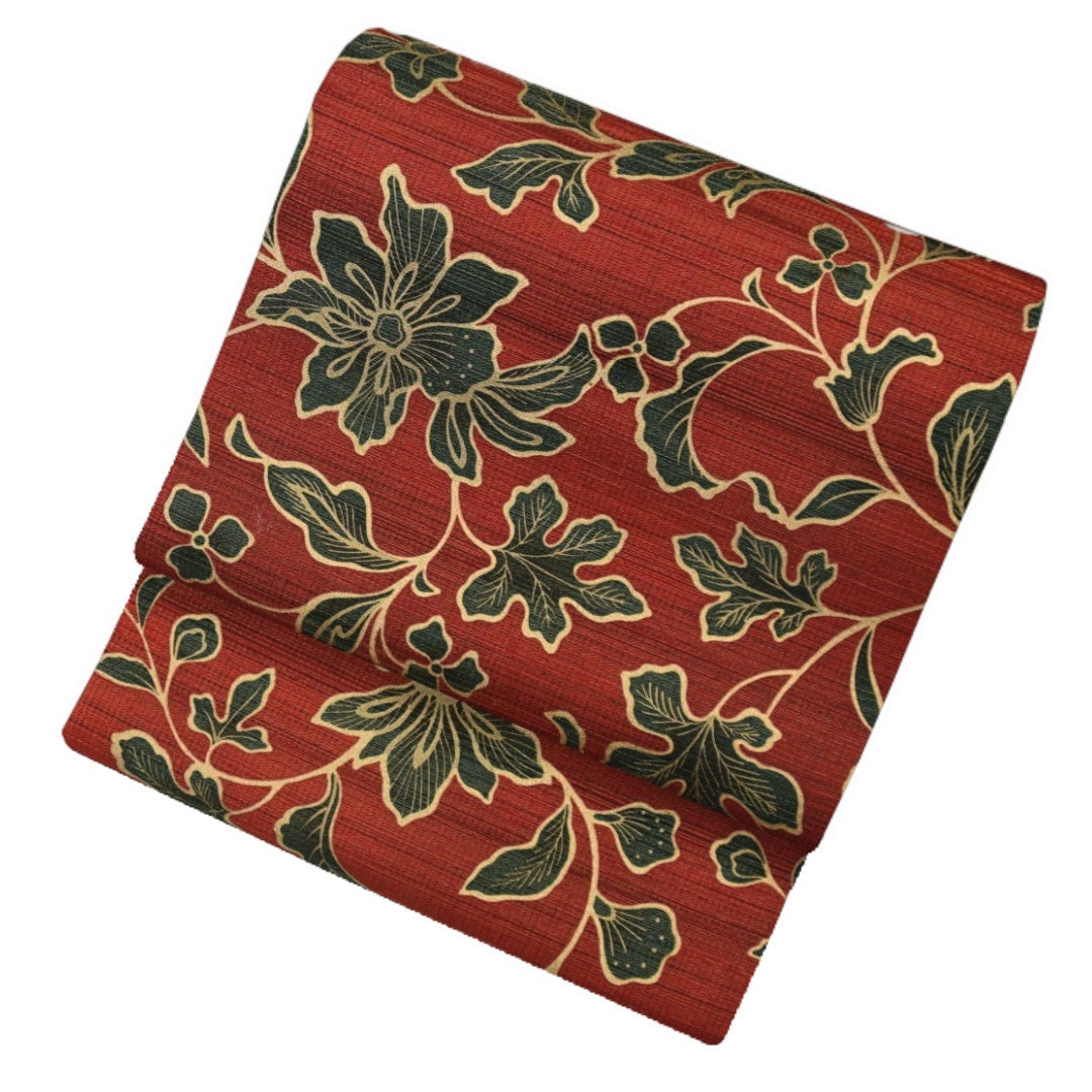 新品】綿イカット九寸名古屋帯【喜久樹】仕立て込み