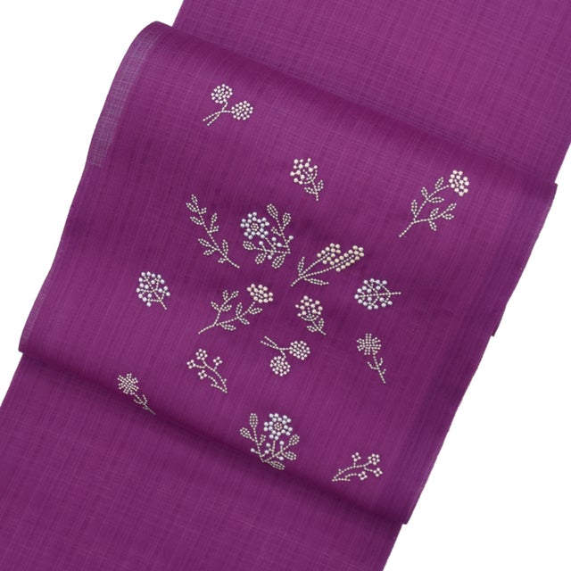 新品・未着用★召しませ花 麻の名古屋帯 金魚 流水 ライトグレー 新品・未着用☆召しませ花 麻の名古屋帯 金魚 流水 ライトグレー