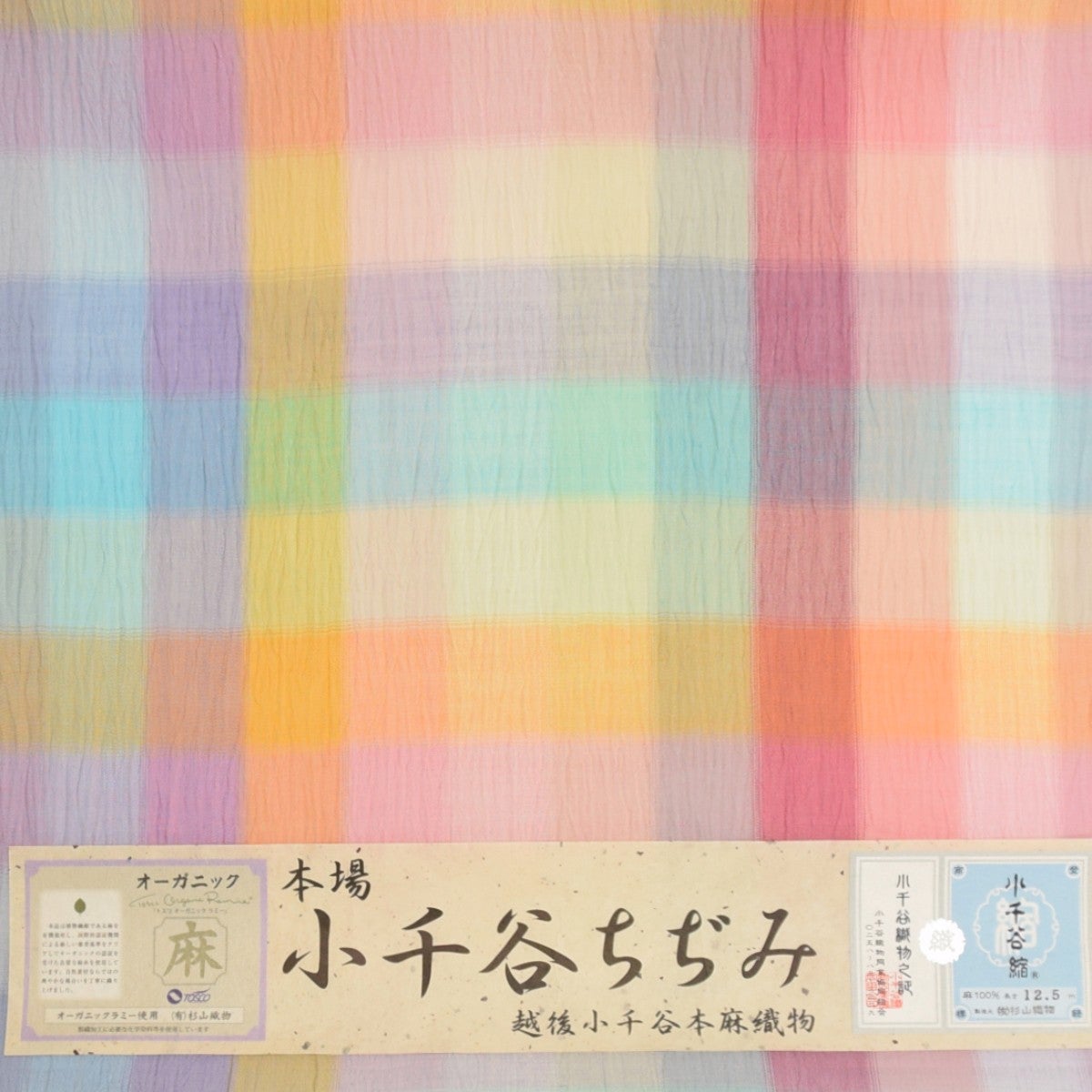 小千谷縮 限定品 72色小格子/キャンディーカラー 26年新入荷 | おべべ 