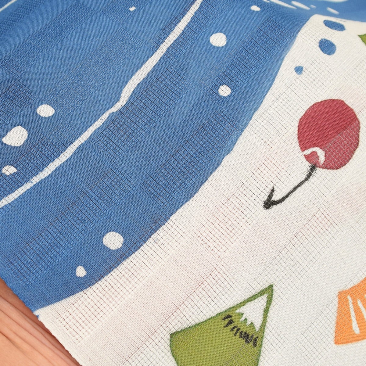 夏・単衣】竺仙 麻型染め名古屋帯 九寸 フルーツソーダ/ブルー | お