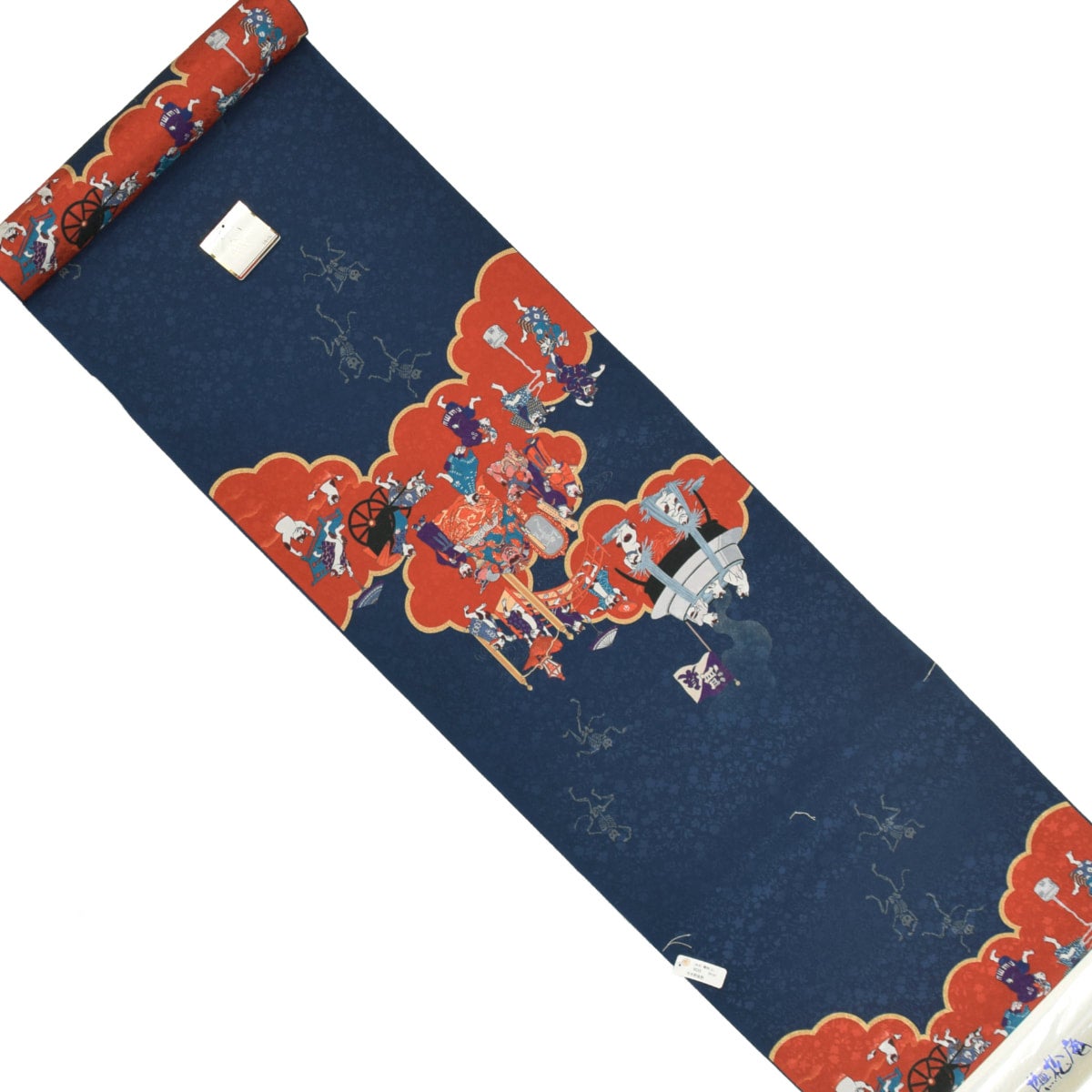 撫松庵 シルック 長襦袢 ネコの地獄絵図 紺 | おべべほほほ