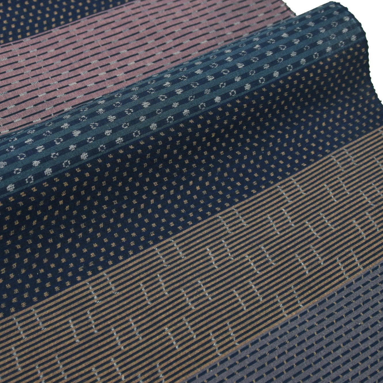 綿薩摩/薩摩絣 創作横段 手織り・正藍・横絣 /綿さつま | おべべほほほ