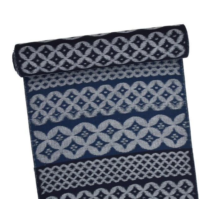 久留米絣 紺✖︎白 文人絣 単 木綿 久留米絣 紺✖︎白 文人絣